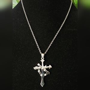 316L Cross Necklace with Capricorn Design